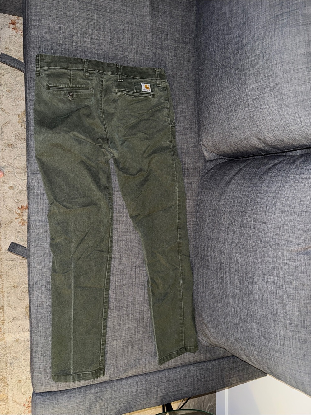 Slim Carhartt Olive Green Work Pant - Picture 3 of 3